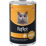 Reflex Plus 400 gr Dana Etli Sos İçinde Et Parçacıklı Kedi Konservesi