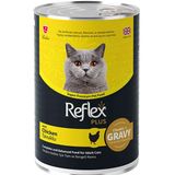 Reflex Plus 400 gr Gravy Tavuklu Sos İçinde Et Parçacıklı Kedi Konservesi