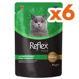 Reflex Plus 6x85 gr Pouch Gravy Ördek Ve Tavşan Soslu Kedi Yaş Maması