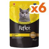 Reflex Plus 6x85 gr Pouch Gravy Tavuklu Soslu Kedi Yaş Maması
