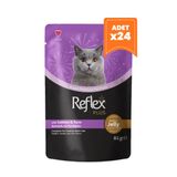 Reflex Plus 85 gr 24 Adet Jöle İçinde Somonlu ve Ton Balıklı Pouch Yetişkin Konserve Kedi Maması