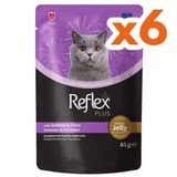 Reflex Plus 85 gr 6 Adet Jöle İçinde Somonlu ve Ton Balıklı Pouch Yetişkin Konserve Kedi Maması