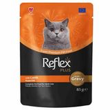 Reflex Plus 85 gr Sos İçinde Et Parçacıklı Kuzu Etli Yetişkin Kedi Konservesi