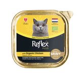 Reflex Plus Alu Tray 85 gr Organik Tavuklu Sos içinde Et parçacıklı Yetişkin Kedi Yaş Mama