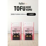 Reflex Plus Bebek Pudrası Kokulu Tofu Kedi Kumu 14 lt Kalın Taneli Hızlı Topaklanma