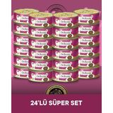 Reflex Plus Delizzia Gravy Sos İçinde Tavuklu & Ciğerli Yetişkin Kedi Konserve Maması Seti 24x85 gr
