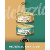 Reflex Plus Delizzia Pate Hindi Etli Kıyılmış & Gravy Sos İçinde Somonlu & Tavuklu Yetişkin Kedi Konserve Maması Seti 2x85 gr
