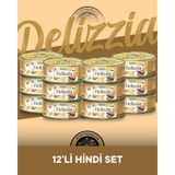 Reflex Plus Delizzia Pate Hindi Etli Kıyılmış Yetişkin Kedi Konserve Maması Seti 12x85 gr