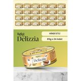 Reflex Plus Delizzia Pate Hindi Etli Kıyılmış Yetişkin Kedi Konserve Maması Seti 24x85 gr