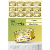 Reflex Plus Delizzia Pate Tavuklu Kıyılmış Yetişkin Kedi Konserve Maması Seti 12x85 gr