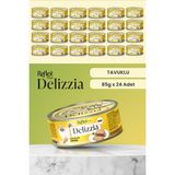 Reflex Plus Delizzia Pate Tavuklu Kıyılmış Yetişkin Kedi Konserve Maması Seti 24x85 gr