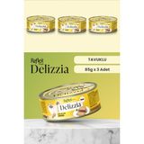 Reflex Plus Delizzia Pate Tavuklu Kıyılmış Yetişkin Kedi Konserve Maması Seti 3x85 gr