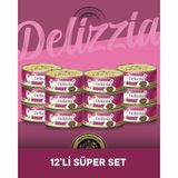 Reflex Plus Delizzia Yetişkin Tavuklu-Ciğerli Gravy Kedi Maması 12x85 gram