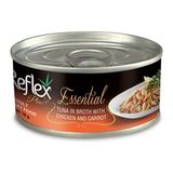 Reflex Plus Essential Yetişkin Kedi Konservesi 70 gr Ton Balıklı Tavuklu Havuçlu Süper Premium Mama