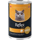 Reflex Plus Gravy Sos İçinde Et Parçacıklı Dana Etli Yetişkin Kedi Konserve Maması 400 gr - 1