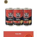 Reflex Plus Gravy Sos İçinde Et Parçacıklı Kuzu Etli Yetişkin Kedi Konserve Maması Seti 3x400 gr - 3X400GR