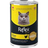 Reflex Plus Gravy Sos İçinde Et Parçacıklı Tavuklu Yetişkin Kedi Konserve Maması 400 gr - 400GR