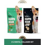 Reflex Plus Happy Hour Dental Care - Ağız ve Diş Sağlığı & Anti Aging Collagen Köpek Ödül Maması Seti 2x60 gr - 1 Adet - 001-Beyaz
