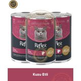 Reflex Plus Jöle Içinde Et Parçacıklı Kuzu Etli Yetişkin Kedi Maması 3X400GR - Çoklu