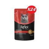 Reflex Plus Jöle İçinde Parça Biftek Etli Kısırlaştırılmış Kedi Yaş Maması 85 Gr*24 Adet