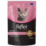 Reflex Plus Kitten Pouch Gravy 85 gr Kuzu Etli Soslu Yavru Kedi Yaş Maması