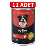 Reflex Plus Kuzu Etli Köpek Konserve 12Adet 400Gr Chunks İn Jelly Köpek Yaş Mama Jöle İçinde Et