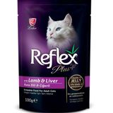 Reflex Plus Kuzu Etli ve Ciğerli Jelly 100 gr Kedi Maması Pounch
