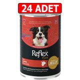 Reflex Plus Lamb Kuzu Etli Köpek Konserve 24Adet 400Gr Chunks İn Jelly Köpek Yaş Mama Jöle İçinde Et Parçacıklı