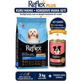 Reflex Plus Mini ve Küçük Irk Yetişkin Köpek Maması Somonlu Deri ve Tüy Destekleyici Hipoalerjenik 3 kg + Somonlu Konserve Yaş Mama Seti