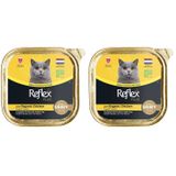 Reflex Plus Organik Tavuklu Soslu Parçalar Yetişkin Kedi Maması 85 Gr 2li paket