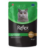 Reflex Plus Pouch Gravy 85 gr Ördek ve Tavşan Soslu Kedi Yaş Maması