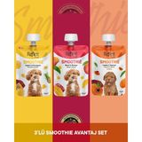 Reflex Plus Smoothie Kuzu Eti - Ananas & Biftek - Mango & Kuzu Etli - Papaya Köpek Ödül Maması Seti 3X85 gr - 1 Adet - 001-Beyaz