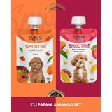 Reflex Plus Smoothie Kuzu Eti - Papaya & Biftek - Mango & Köpek Ödül Maması Seti 2X85 gr - 1 Adet - 001-Beyaz