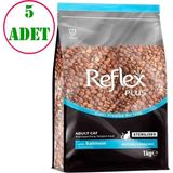 Reflex Plus Somonlu Kısırlaştırılmış Kedi Maması 1 kg 5 Ad - Karışık