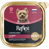 Reflex Plus Sos Içinde Et Parçacıklı Dana Etli Mini ve Küçük Irklar Için Yetişkin Köpek Yaş Maması 85GR