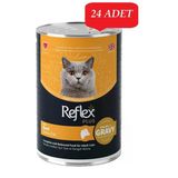 Reflex Plus Sos İçinde Et Parçacıklı Dana Etli Yetişkin Kedi Yaş Konserve Maması 400 X 24 Adet