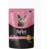 Reflex Plus Sos Içinde Et Parçacıklı Kuzu Etli Yavru Kedi Maması 85 gr x 22 Adet