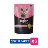 Reflex Plus Sos İçinde Et Parçacıklı Kuzu Etli Yavru Kedi Yaş Maması 85 Gr (6'lı Çoklu Paket)
