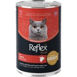 Reflex Plus Sos İçinde Et Parçacıklı Kuzu Etli Yetişkin 400 gr Konserve Kedi Maması