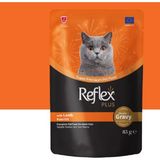 Reflex Plus Sos Içinde Et Parçacıklı Kuzu Etli Yetişkin Kedi Maması 85 gr x 6 Adet