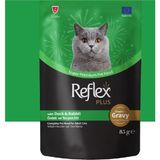 Reflex Plus Sos Içinde Et Parçacıklı Ördekli & Tavşanlı Yetişkin Kedi Yaş Mama 85 gr x 6 Adet