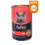 Reflex Plus Sos İçinde Et Parçacıklı Somonlu Yetişkin Konserve Kedi Maması - 400 Gr 24 Adet