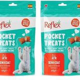 Reflex Pocket Treats Deri ve Tüy Bakımı Destekleyici Kedi Ödül Maması 60 Gr 2li paket