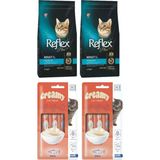 Reflex Sterilised Somonlu Kısırlaştırılmış Kedi Maması 1.5Kgx2ad Creamy Cat Treat Kediödülü Somonlu 8X15 Gr