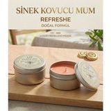 Refreshe Doğal Sinek Kovan Mum | Sivrisinek Kovucu Mum | Sivrisinek Karasinek Haşere Kovan Bitkisel Karışımlı Mum - Açık Turuncu