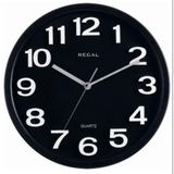 Regal 0916 BB Plastik Kasa Siyah Renkli 33 cm Çaplı Modern Sessiz Saniye Mekanizmalı Duvar Saati