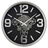 Regal 4510 SB Metal Kasa Gümüş Renkli 51 cm Çaplı Çarklı Sessiz Saniye Mekanizmalı Duvar Saati