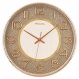 Regal 9410 GW Plastik Kasa Beyaz Altın Işıltılı Modern Sessiz Saniye Mekanizmalı Duvar Saati