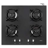 Regal RGL SGO 610S 4 Gözlü Gazlı Paslanmaz Cam Yüzeyli Set Üstü Ocak Siyah