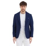 Regelo Erkek Açık Lacivert Poliviskon Kumaşlı SlimFit Kendinden Mendilli Mono Yaka Spor Blazer Ceket Açık Lacivert 48
